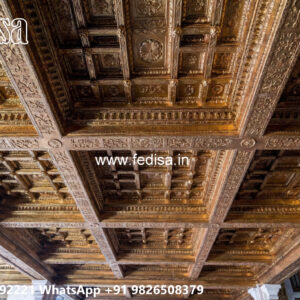 Wooden Classic Ceiling Design Pop Design Cost No-10777