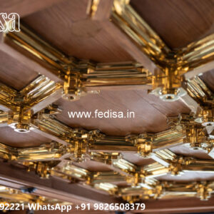 Wooden Classic Ceiling Design Pop Design Plus Minus Latest No-10788