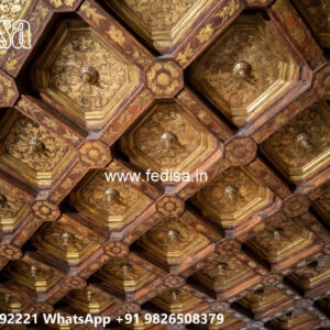 Wooden Classic Ceiling Design Big Hall Pop Design No-10807
