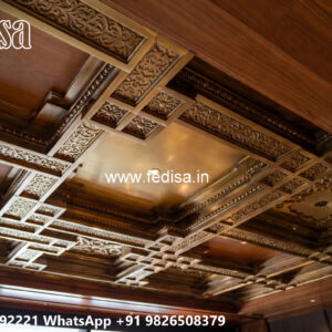 Wooden Classic Ceiling Design Pop Design Two Fan No-10812