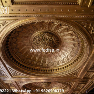 Wooden Classic Ceiling Design Pop Wall Design In Hall No-10816