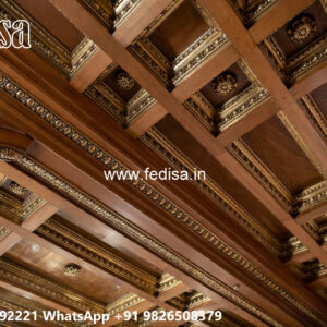 Wooden Classic Ceiling Design Small Hall Pop Design No-10859