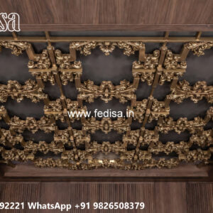 Wooden Classic Ceiling Design Pop Border Design For Hall No-10882