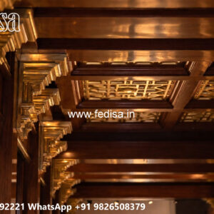 Wooden Classic Ceiling Design Pop Design Near Me No-10896