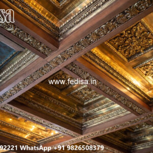 Wooden Classic Ceiling Design Pop Heart Design No-10914
