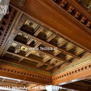 Wooden Classic Ceiling Design Pop Side Border Design No-10937