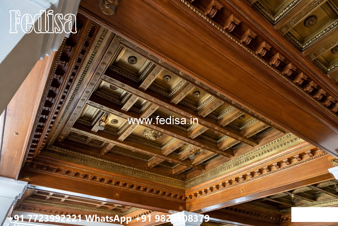 Wooden Classic Ceiling Design Pop Side Border Design No-10937