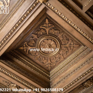 Wooden Classic Ceiling Design Ceiling Pop Design Bedroom No-10978