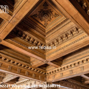 Wooden Classic Ceiling Design Pop Plus Minus Design For Drawing Room No-10994