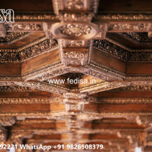 Wooden Classic Ceiling Design Drawing Room Pop No-10995