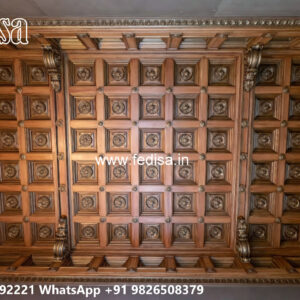 Wooden Classic Ceiling Design Pop Plus Minus Design Color No-11031