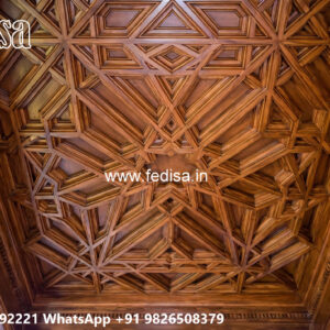 Wooden Classic Ceiling Design White Pop Design No-11033