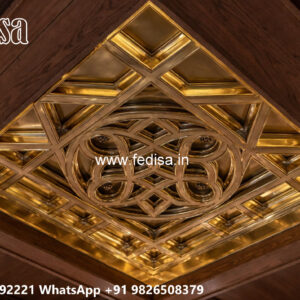 Wooden Classic Ceiling Design Pop Down Ceiling Design For Drawing Room No-11038