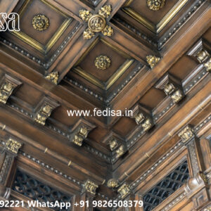 Wooden Classic Ceiling Design Pop For Ceiling Design Bedroom No-11048