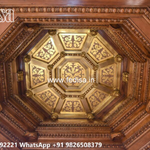 Wooden Classic Ceiling Design Pop Design For Entrance No-11055