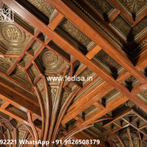 Wooden Classic Ceiling Design Pop Design For Big Hall No-11066