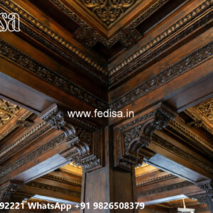 Wooden Classic Ceiling Design Pop Design For Corridor No-11076