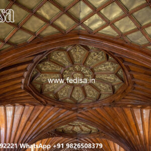 Wooden Classic Ceiling Design Dining Table Pop Design No-11085