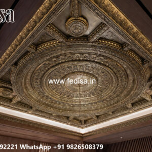 Wooden Classic Ceiling Design Pop Design For Wall Corner No-11088