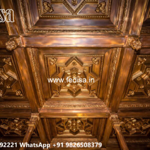 Wooden Classic Ceiling Design Pop Design Mandir No-11099