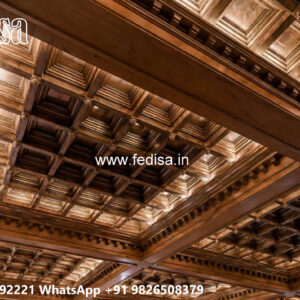 Wooden Classic Ceiling Design Plus Minus Pop Design For Guest Room No-11105