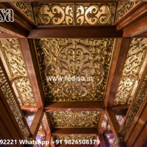 Wooden Classic Ceiling Design Pop Tv Unit Wall Design No-11108