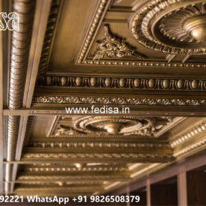Wooden Classic Ceiling Design Pop Design For Hall Plus Minus No-11118