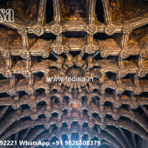 Wooden Classic Ceiling Design Duplex Hall Pop Design No-11128