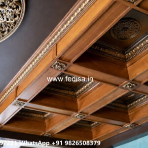 Wooden Classic Ceiling Design Ceiling Pop Color Design No-11129