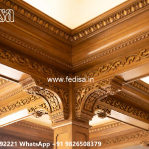 Wooden Classic Ceiling Design Pop Cutting Design No-11174