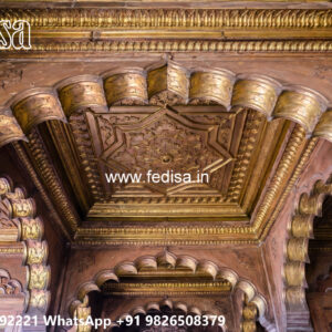 Wooden Classic Ceiling Design Unique Pop Design For Hall No-11180