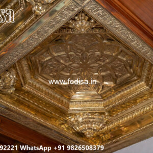 Wooden Classic Ceiling Design Down Pop Design No-11181
