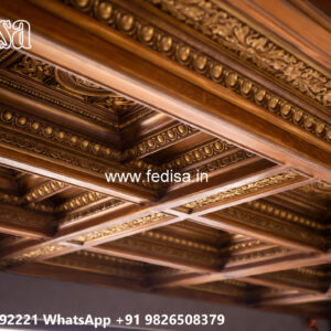 Wooden Classic Ceiling Design Square Pop Ceiling Design No-11185
