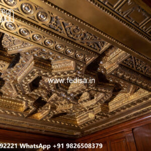 Wooden Classic Ceiling Design Main Door Pop Design No-11196