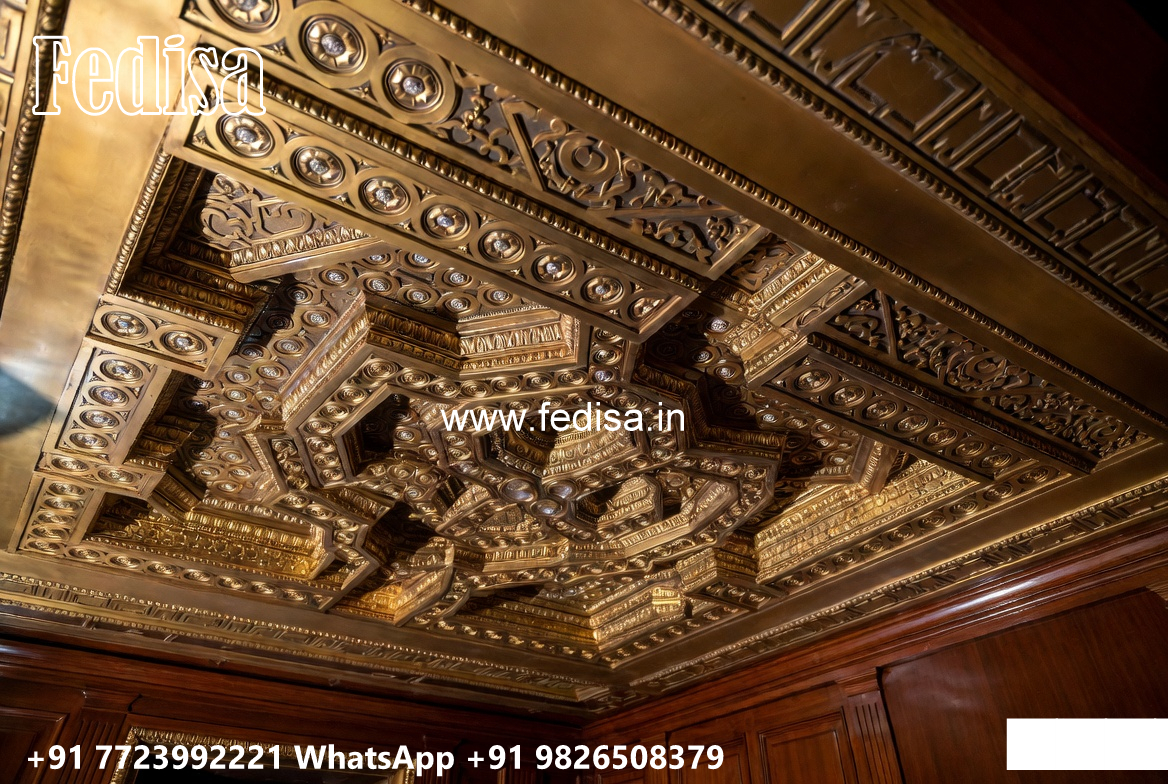 Wooden Classic Ceiling Design Main Door Pop Design No-11196