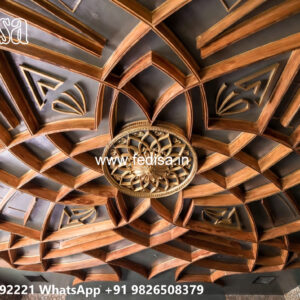 Wooden Classic Ceiling Design Pop Design For Pooja Mandir No-11212