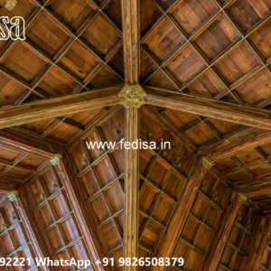 Wooden Classic Ceiling Design Pop Dizain Room No-11222