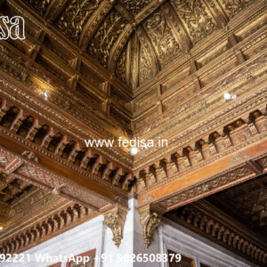 Wooden Classic Ceiling Design Pop Groove Design On Ceiling No-11232