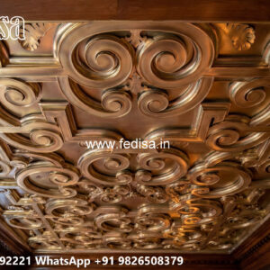 Wooden Classic Ceiling Design Simple Pop Corner Design No-11240