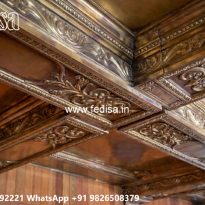 Wooden Classic Ceiling Design Pop Design For Parlour No-11267