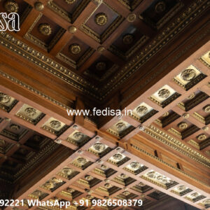 Wooden Classic Ceiling Design Pop Mandir Design For Home No-11324