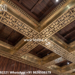 Wooden Classic Ceiling Design Entrance Pop Design No-11333