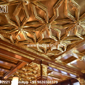 Wooden Classic Ceiling Design Down Ceiling Design Pop No-11362