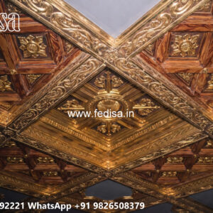 Wooden Classic Ceiling Design Plaster Of Paris Wall Corner Design No-11367