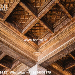 Wooden Classic Ceiling Design Porch Pop Plus Minus Design No-11399