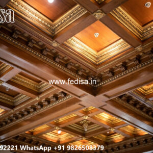 Wooden Classic Ceiling Design Simple False Ceiling Design With Fan No-11427