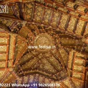 Wooden Classic Ceiling Design False Ceiling For Rectangular Hall No-11439