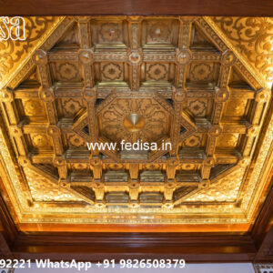 Wooden Classic Ceiling Design Pillar Design Pop No-11450