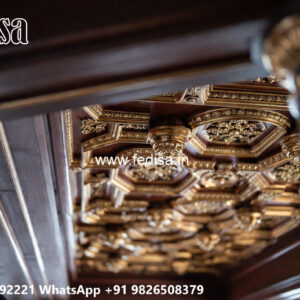 Wooden Classic Ceiling Design Kitchen Pop Design Latest No-11458