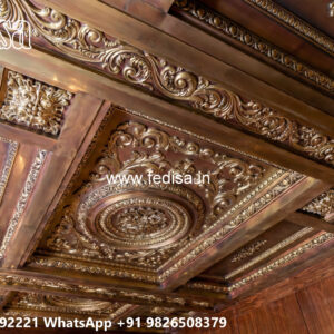 Wooden Classic Ceiling Design Pop Design _ No-11460